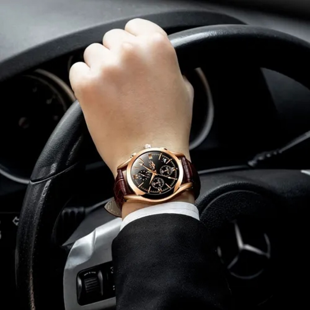 Lige Original Moda Casual Reloj Hombre Fecha Impermeable