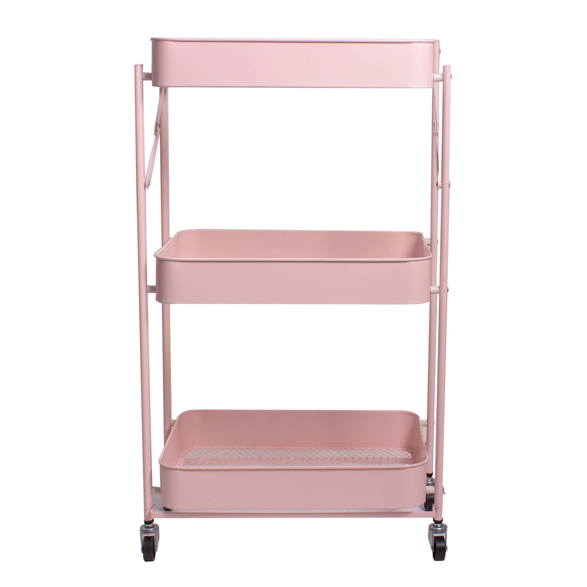 Carrito Organizador Multiusos Movible 3 Niveles Metálico ROSA.