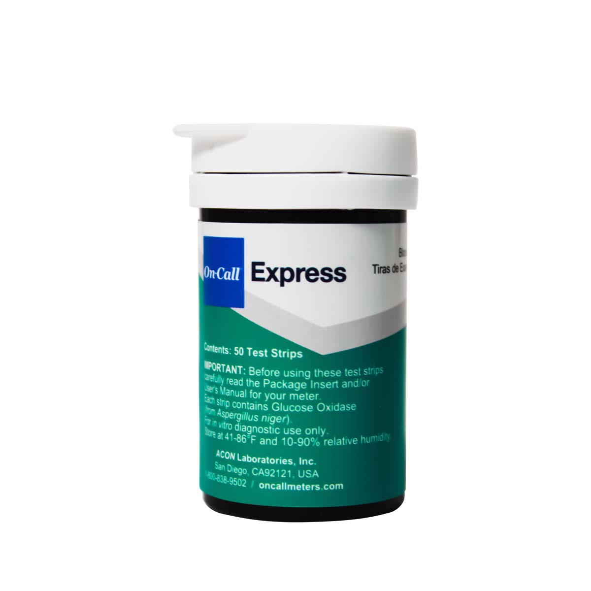 Tiras Reactivas para Glucometro On Call Express - Caja con 50 tiras - Acon