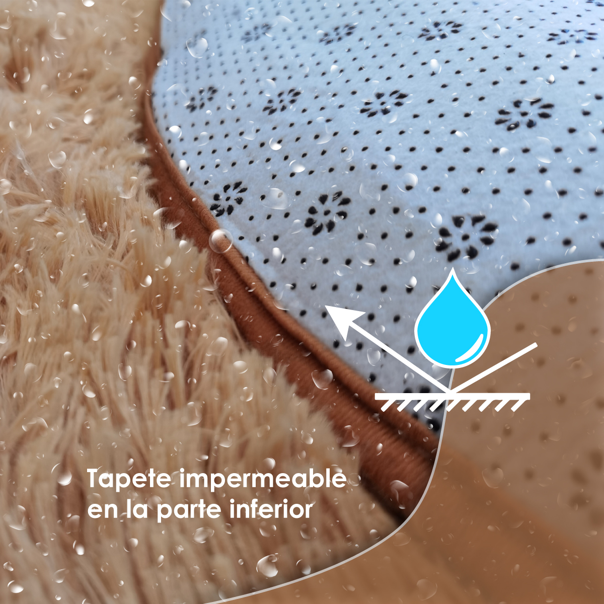 Tapete Decorativo redondotipo Shag 1 Metro de diÃ¡metro Fibra Larga Suave y Caliente Ideal para Sala recamara