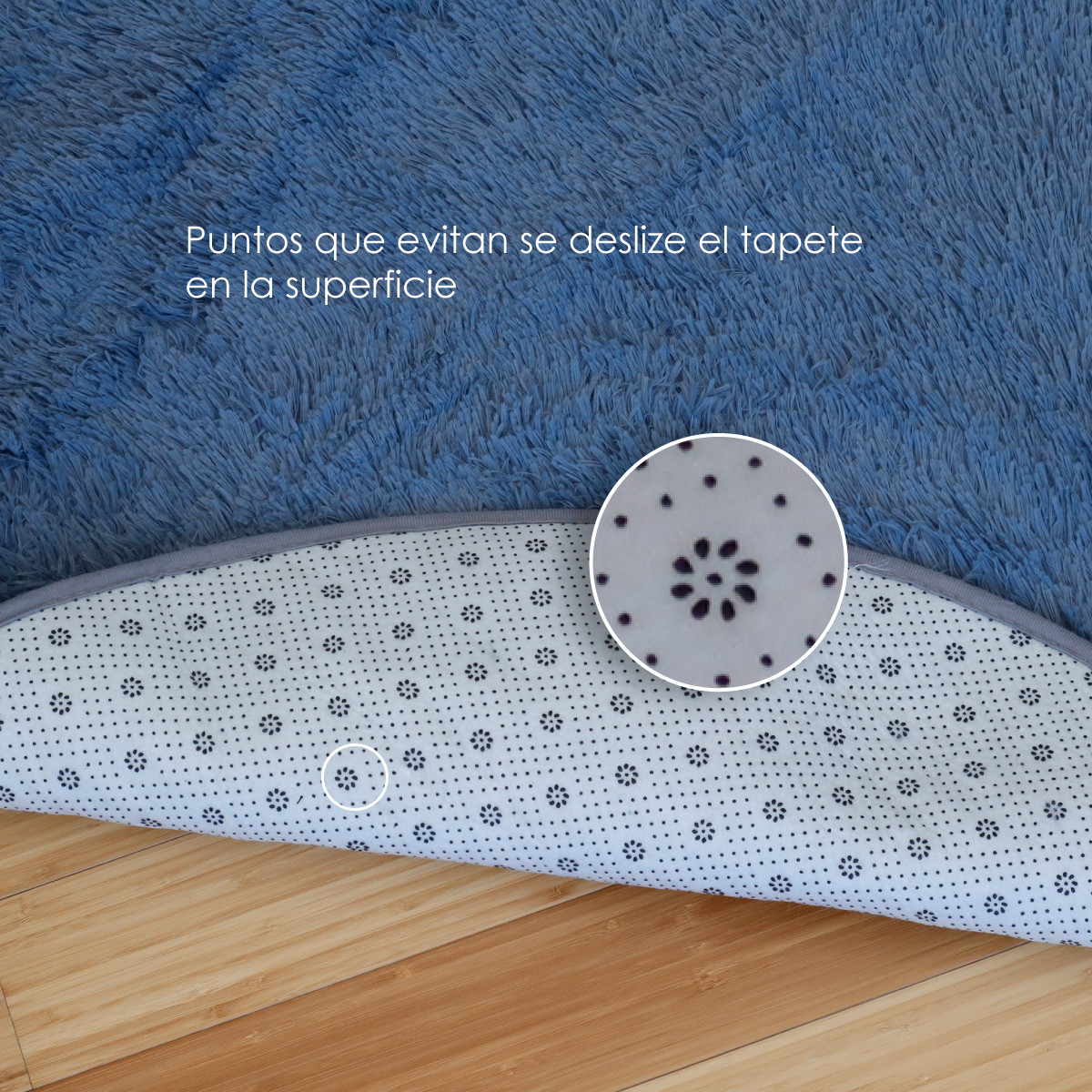 Tapete Decorativo redondotipo Shag 1 Metro de diÃ¡metro Fibra Larga Suave y Caliente Ideal para Sala recamara