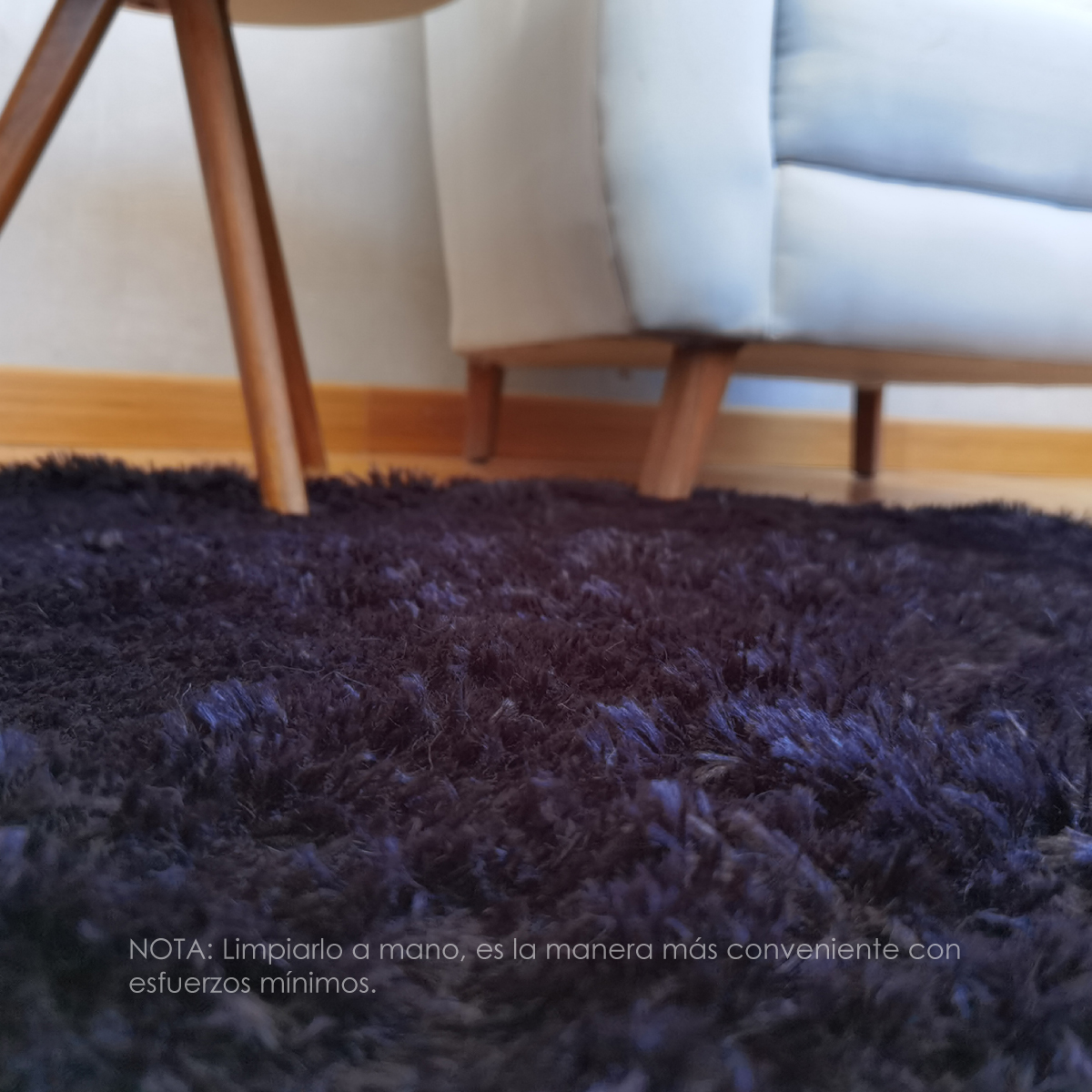 Tapete Decorativo redondotipo Shag 1 Metro de diÃ¡metro Fibra Larga Suave y Caliente Ideal para Sala recamara