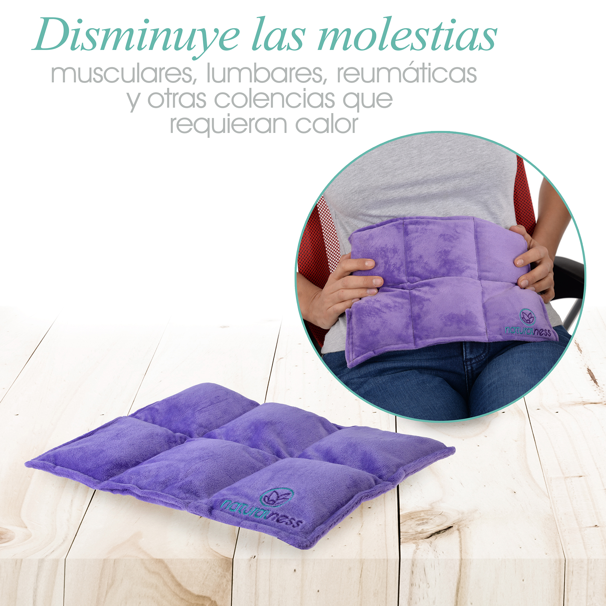 Naturalness - Cojín compresa térmica de semillas y plantas medicinales - Para cólicos menstruales y para colitis nerviosa. Línea Descanso