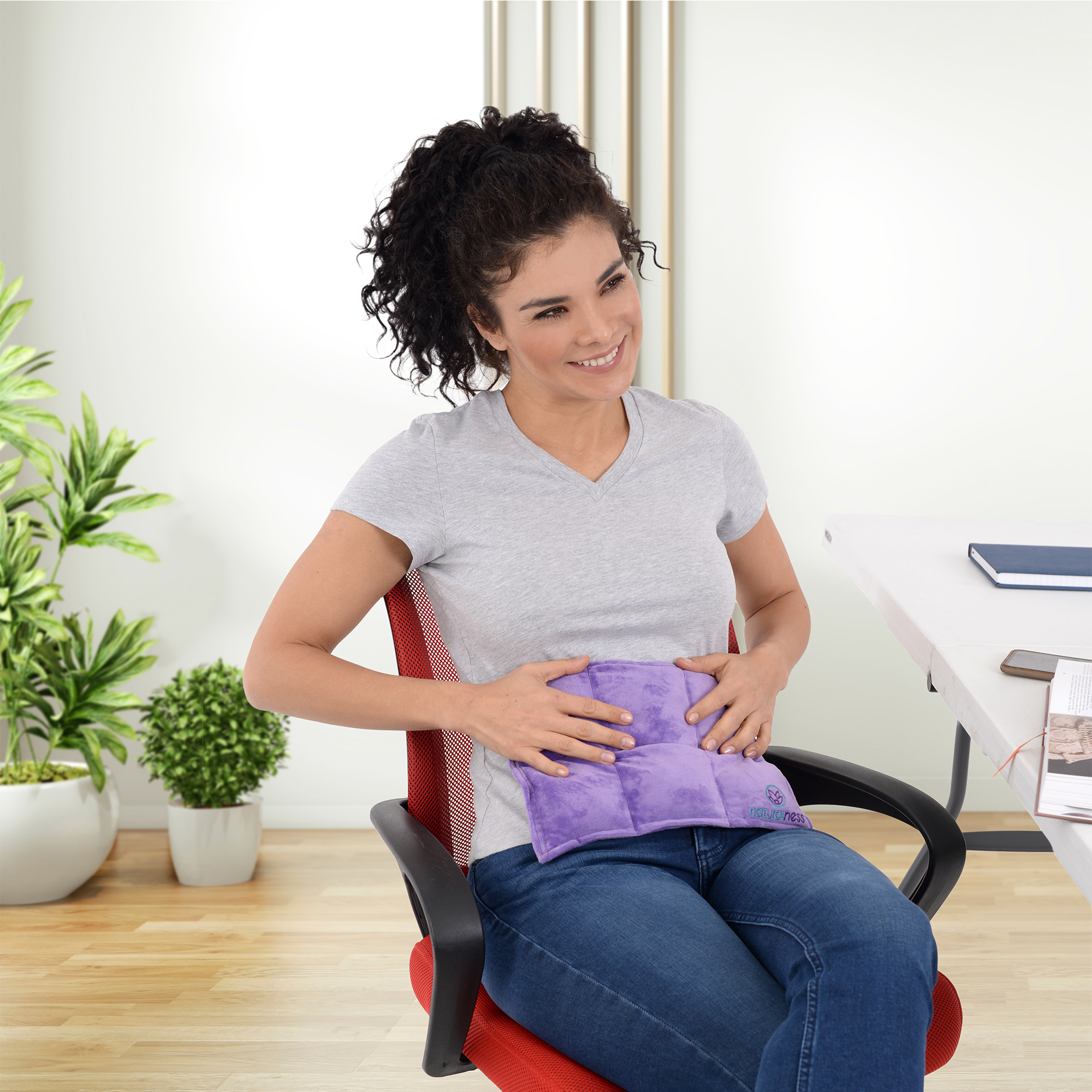 Naturalness - Cojín compresa térmica de semillas y plantas medicinales - Para cólicos menstruales y para colitis nerviosa. Línea Descanso