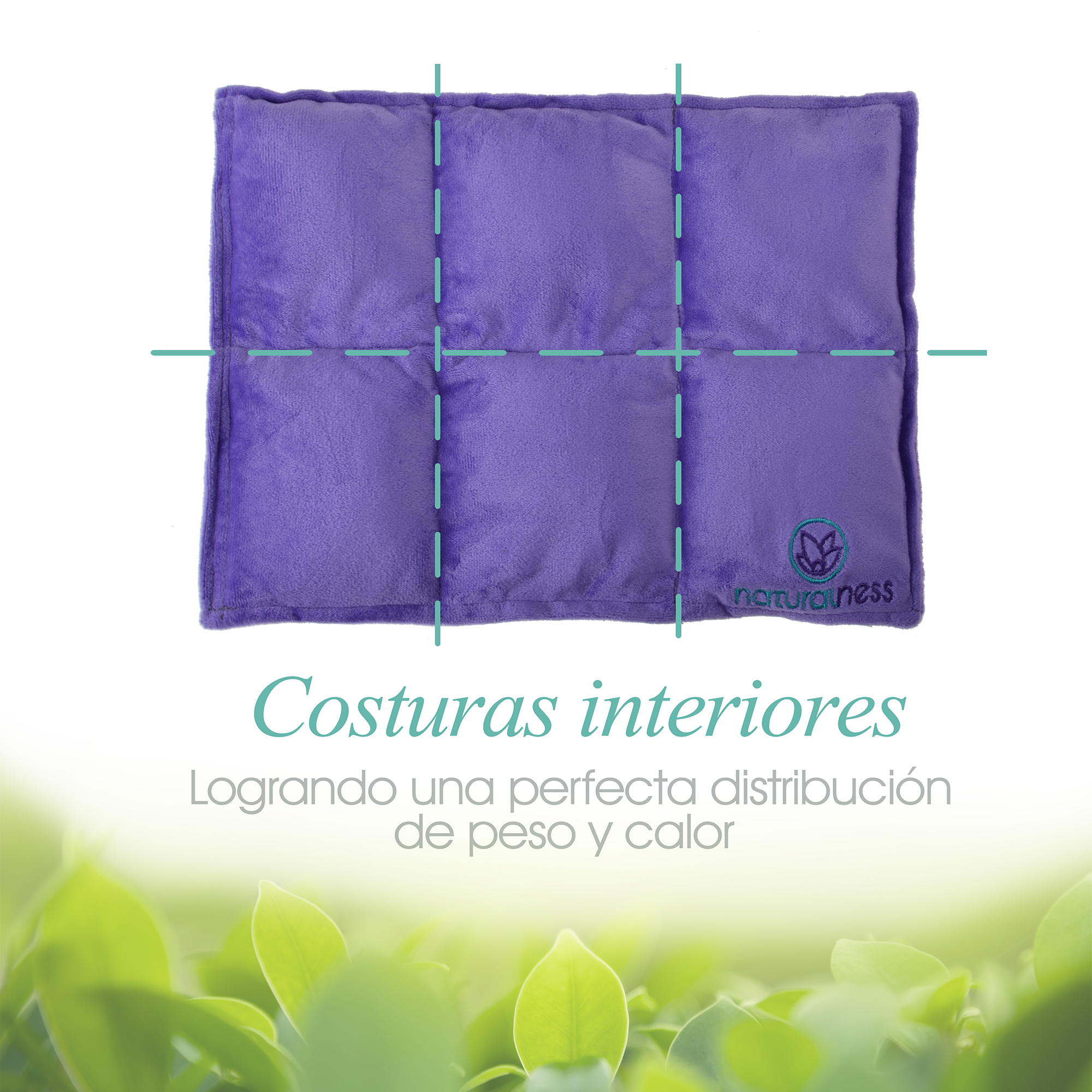 Naturalness - Cojín compresa térmica de semillas y plantas medicinales - Para cólicos menstruales y para colitis nerviosa. Línea Descanso