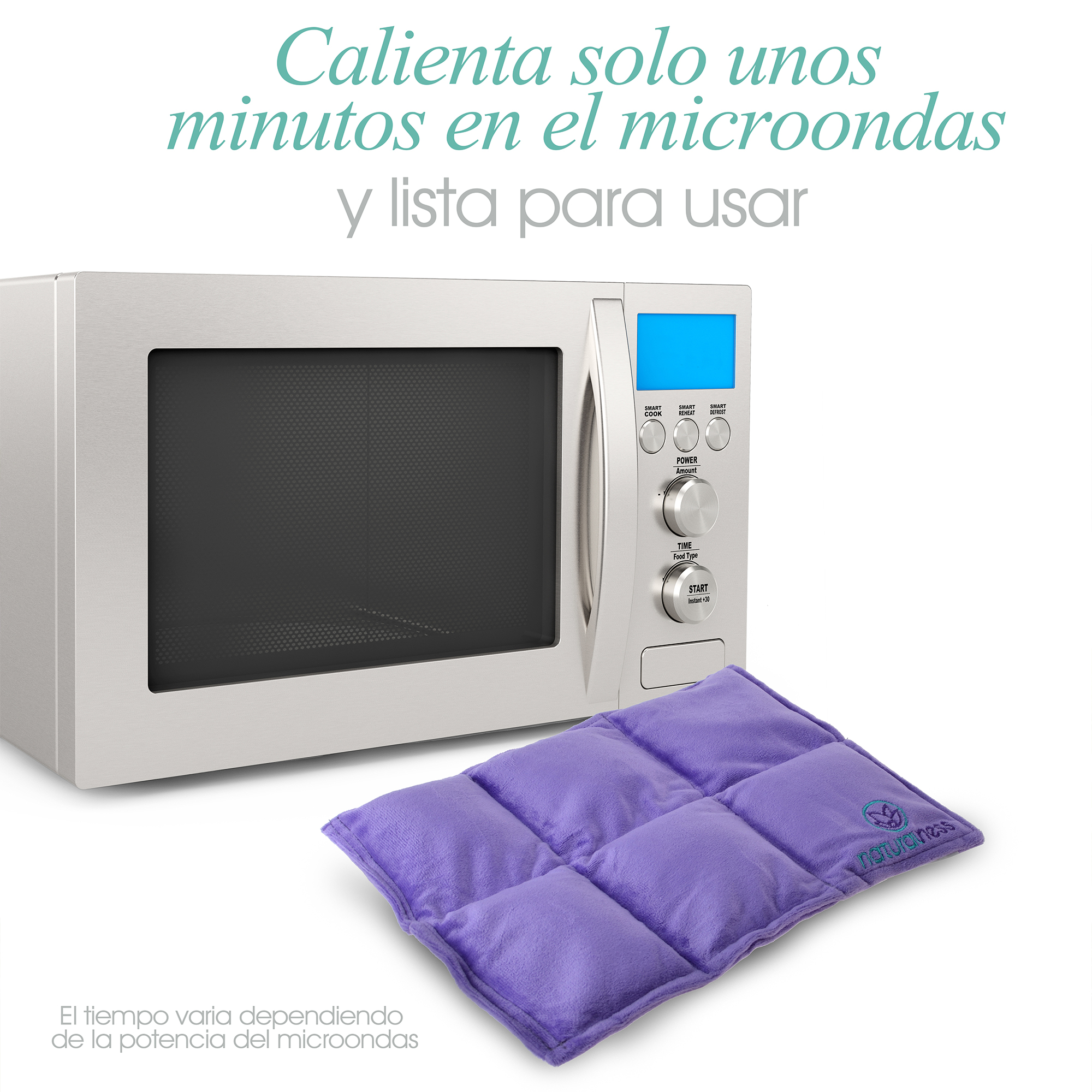 Naturalness - Cojín compresa térmica de semillas y plantas medicinales - Para cólicos menstruales y para colitis nerviosa. Línea Descanso