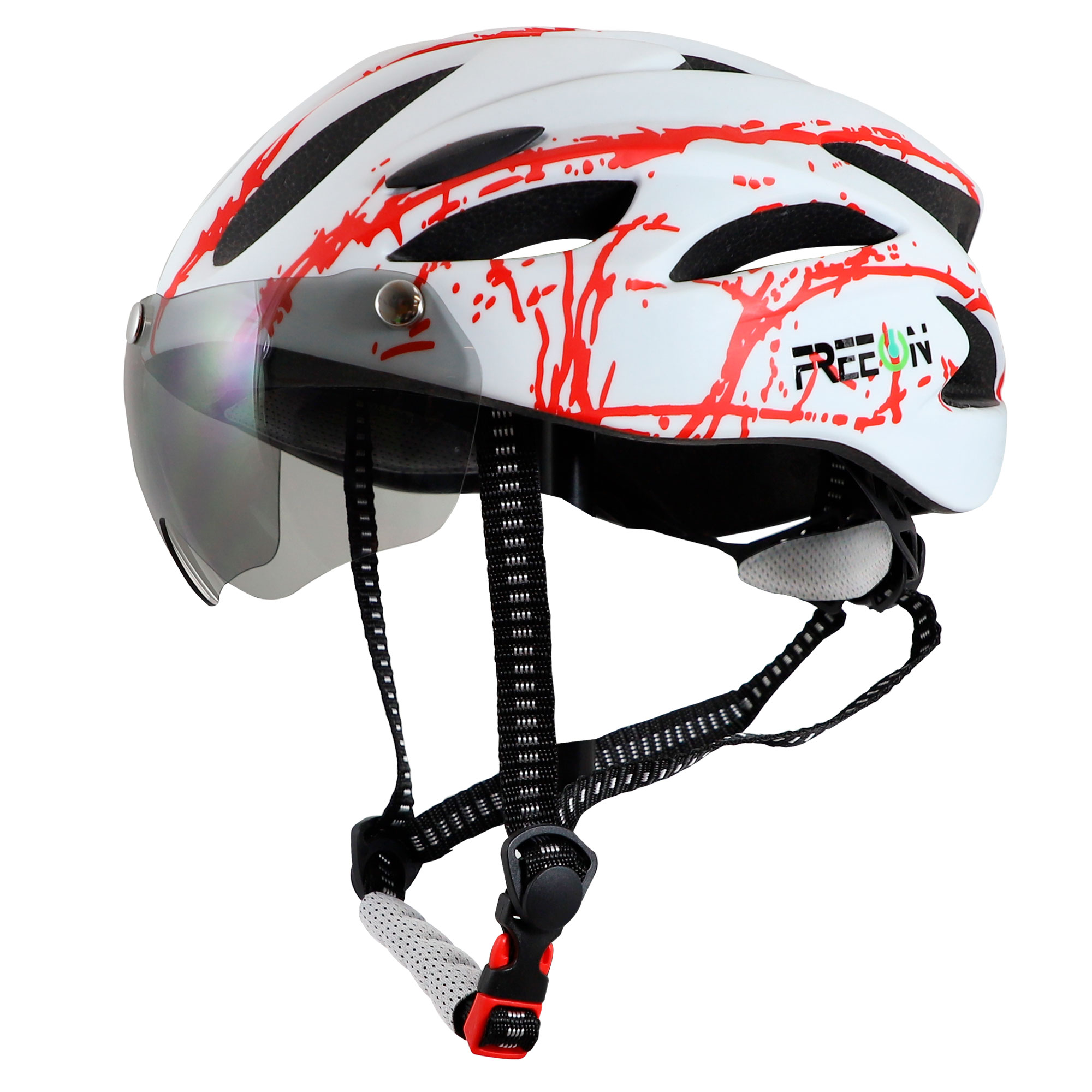 Casco De Bicicleta Tipo Montaña Con Lentes Blanco Fon400w Freeon