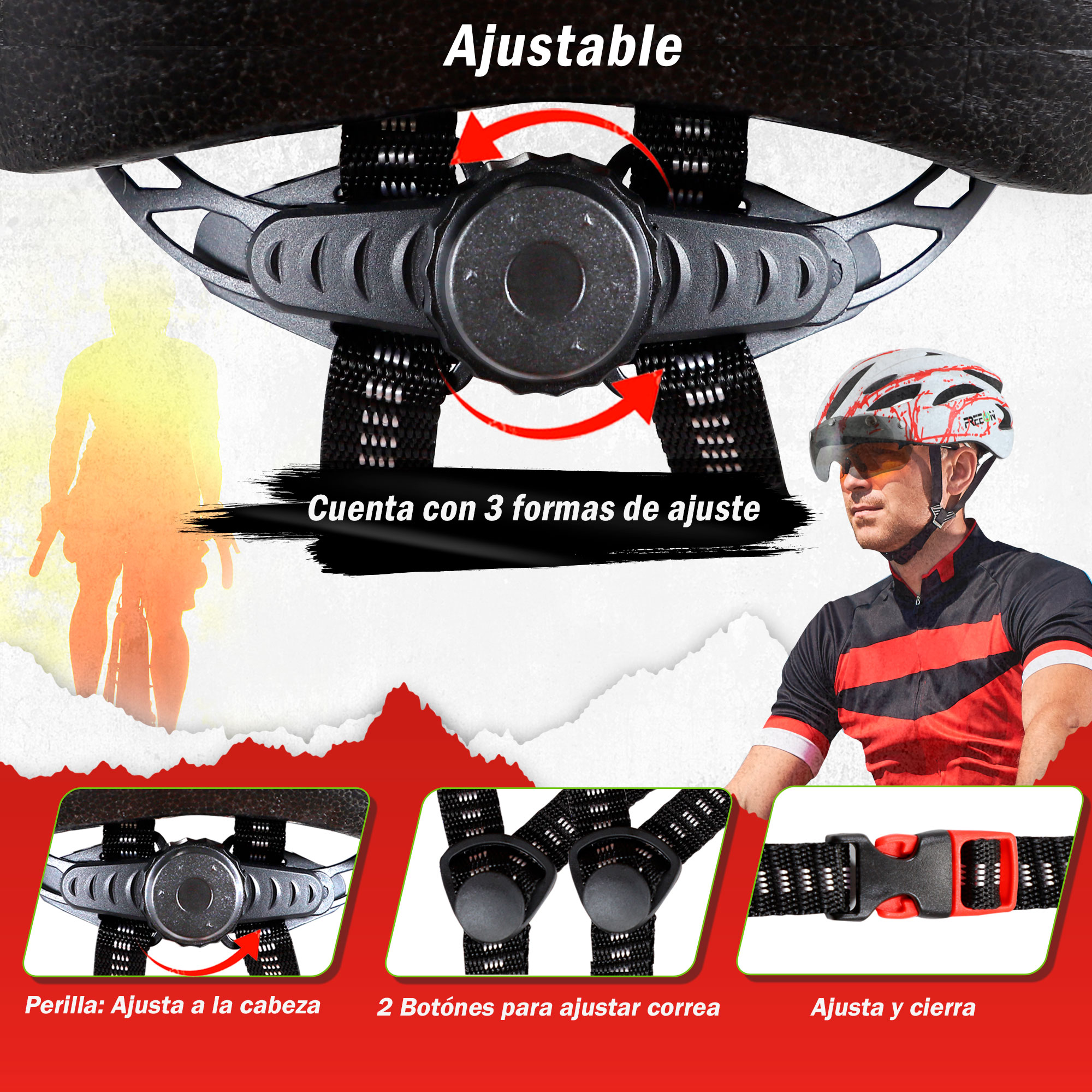 Casco De Bicicleta Tipo Montaña Con Lentes Blanco Fon400w Freeon