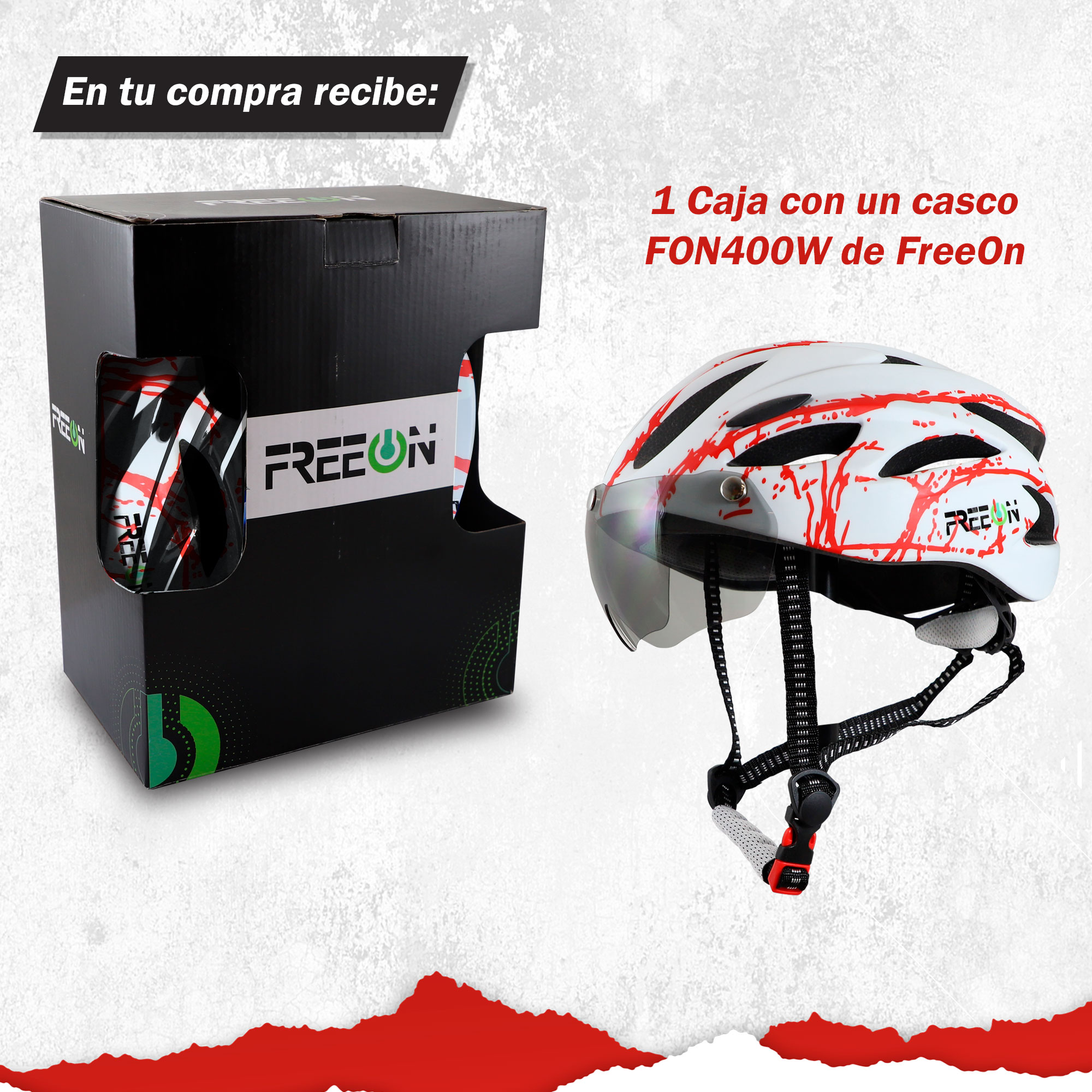 Casco De Bicicleta Tipo Montaña Con Lentes Blanco Fon400w Freeon