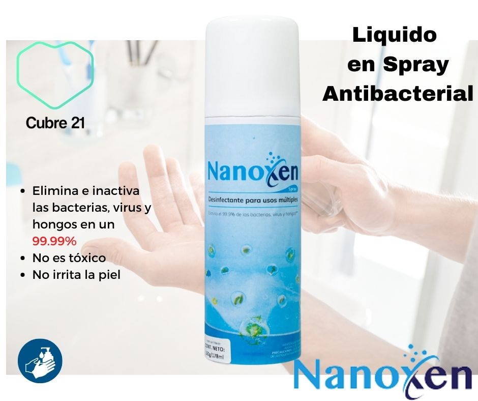 Nanoxen Líquido EN Spray 378 ml, antibacterial, desinfectante