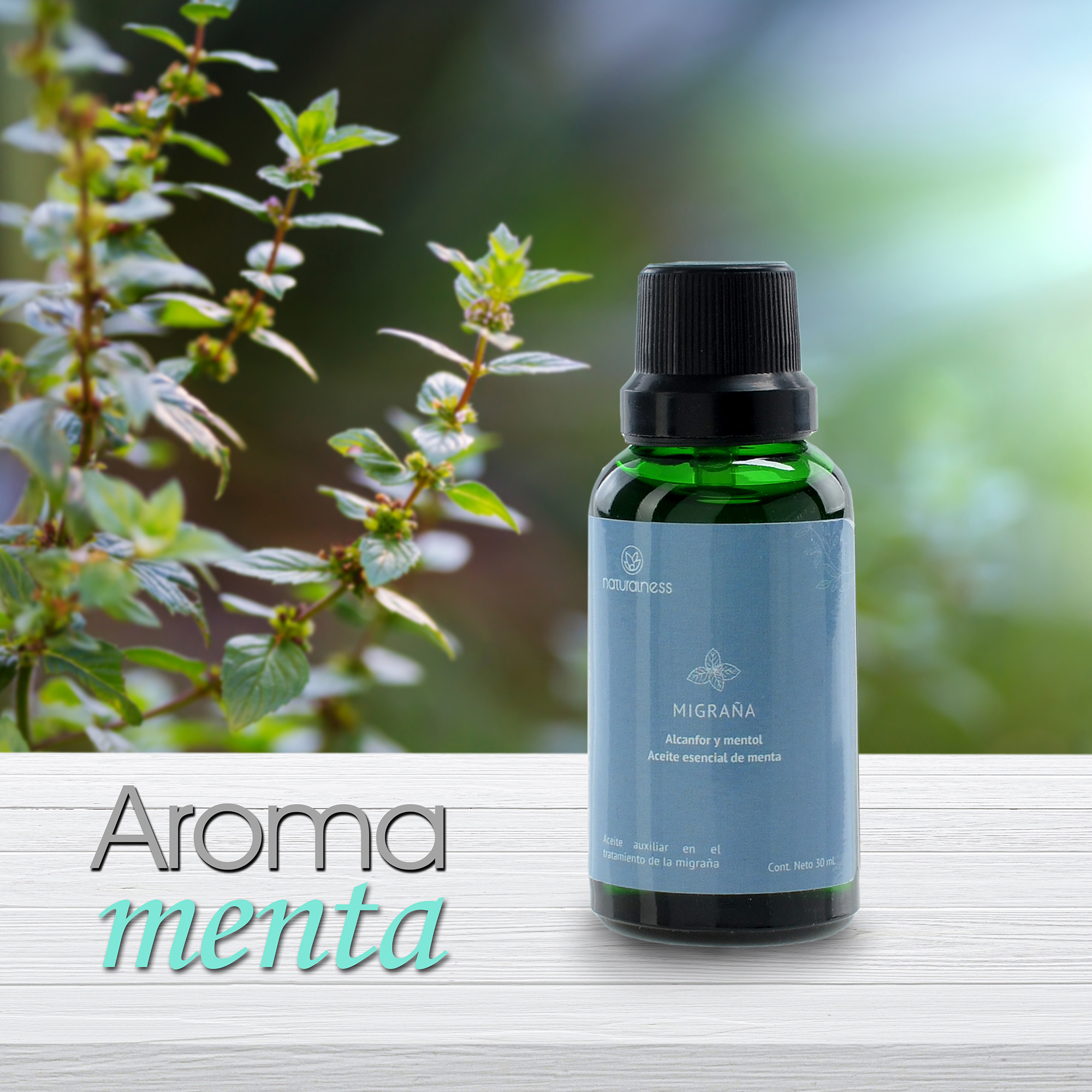 Naturalness - Aceite Anti Migraña - Tamaño 30ml - Fórmula de extractos naturales y aceites esenciales 100% puros.