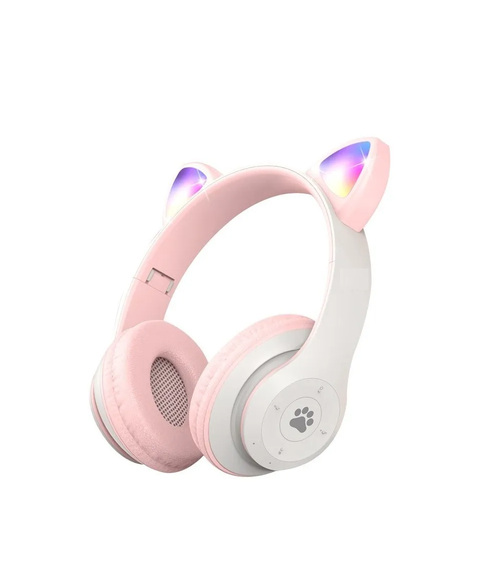 Audifonos Orejas De Gato Bluetooth Blanco