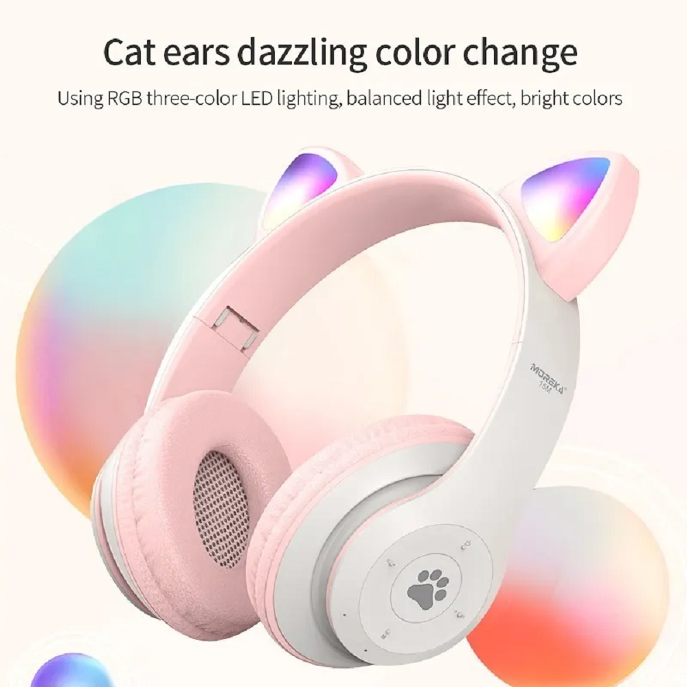 Audifonos Orejas De Gato Bluetooth Blanco