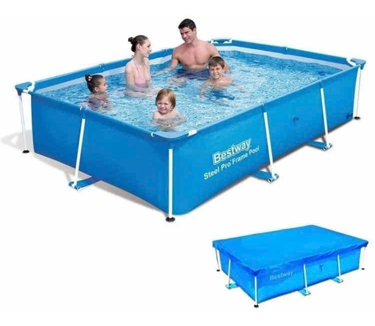 Alberca Estructural Bestway Steelpro Rectangular + Cubierta