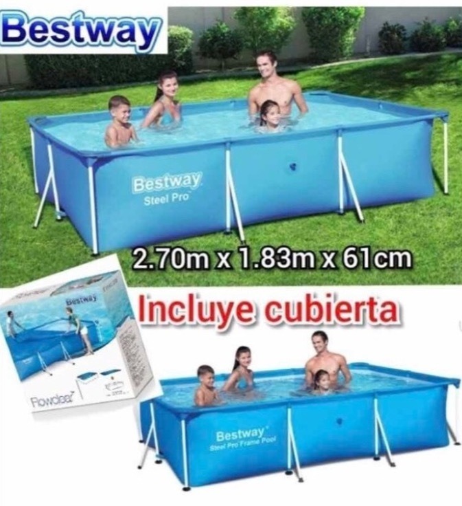 Alberca Estructural Bestway Steelpro Rectangular + Cubierta