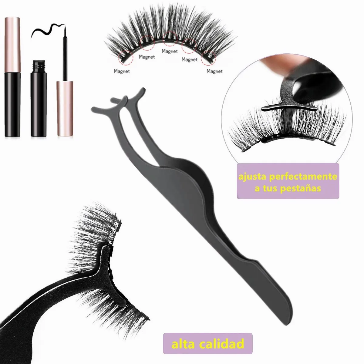Kit de 5 pares de pestañas Magneticas