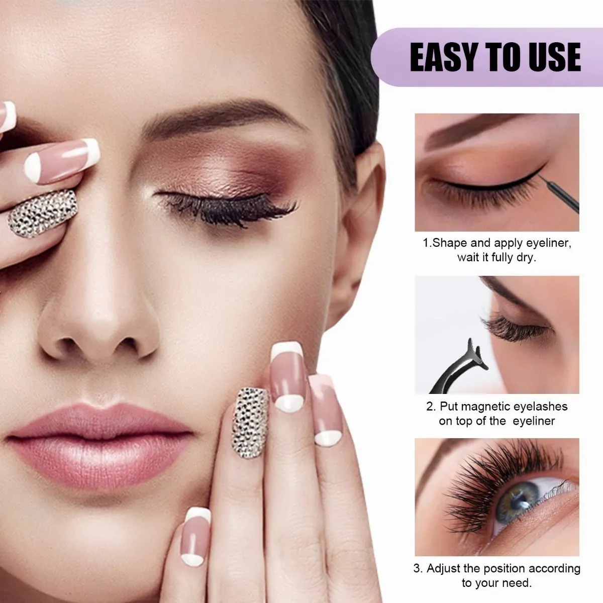 Kit de 5 pares de pestañas Magneticas