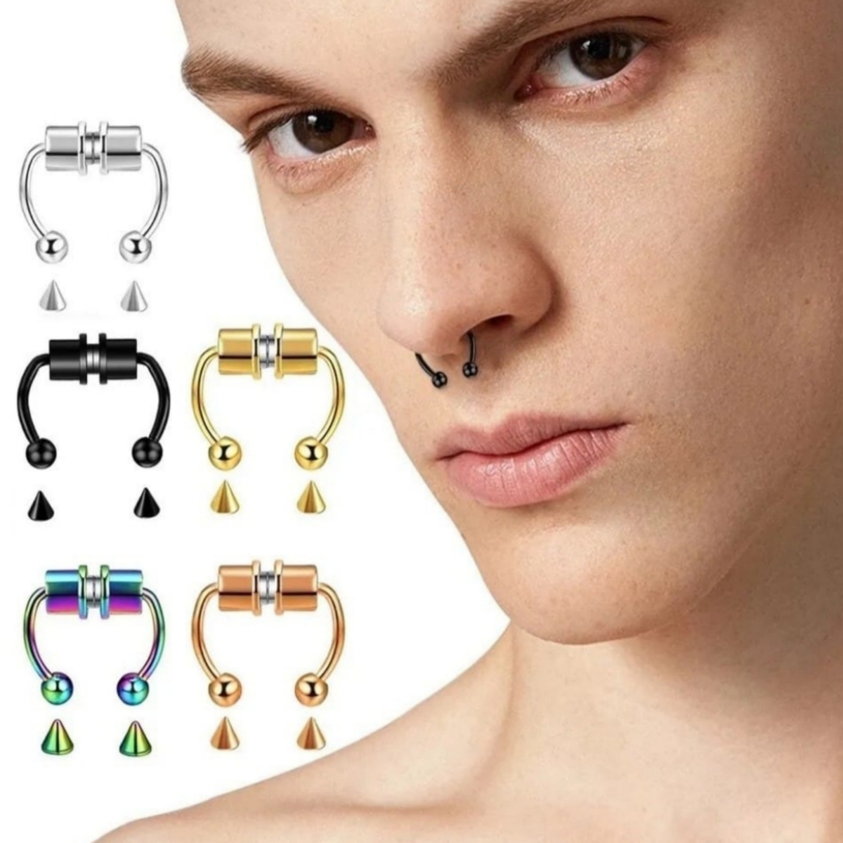 Piercing Falso Septum Nariz Magnético Intercambiable 1 Pz
