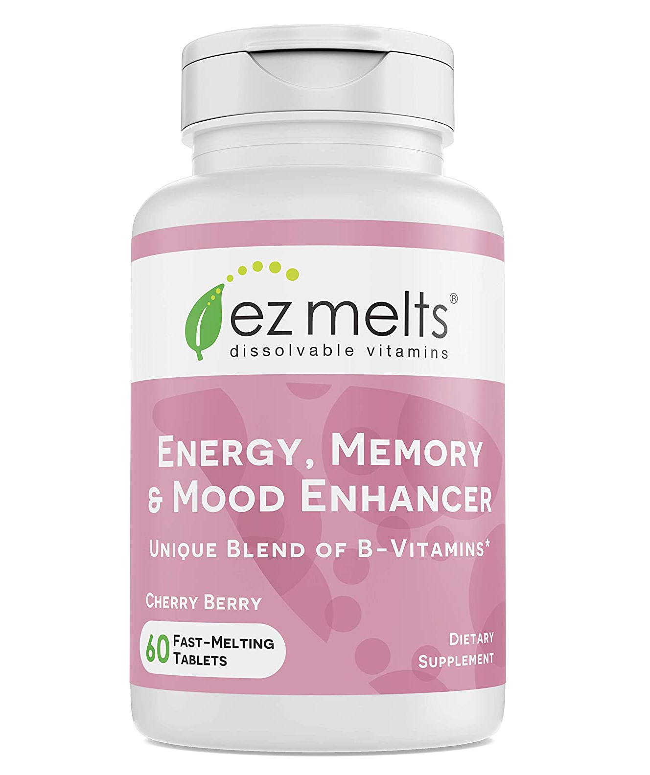 EZ Melts complejo B metilado potenciador de energía 60 tabletas de disolución rápida  0.63 Onzas