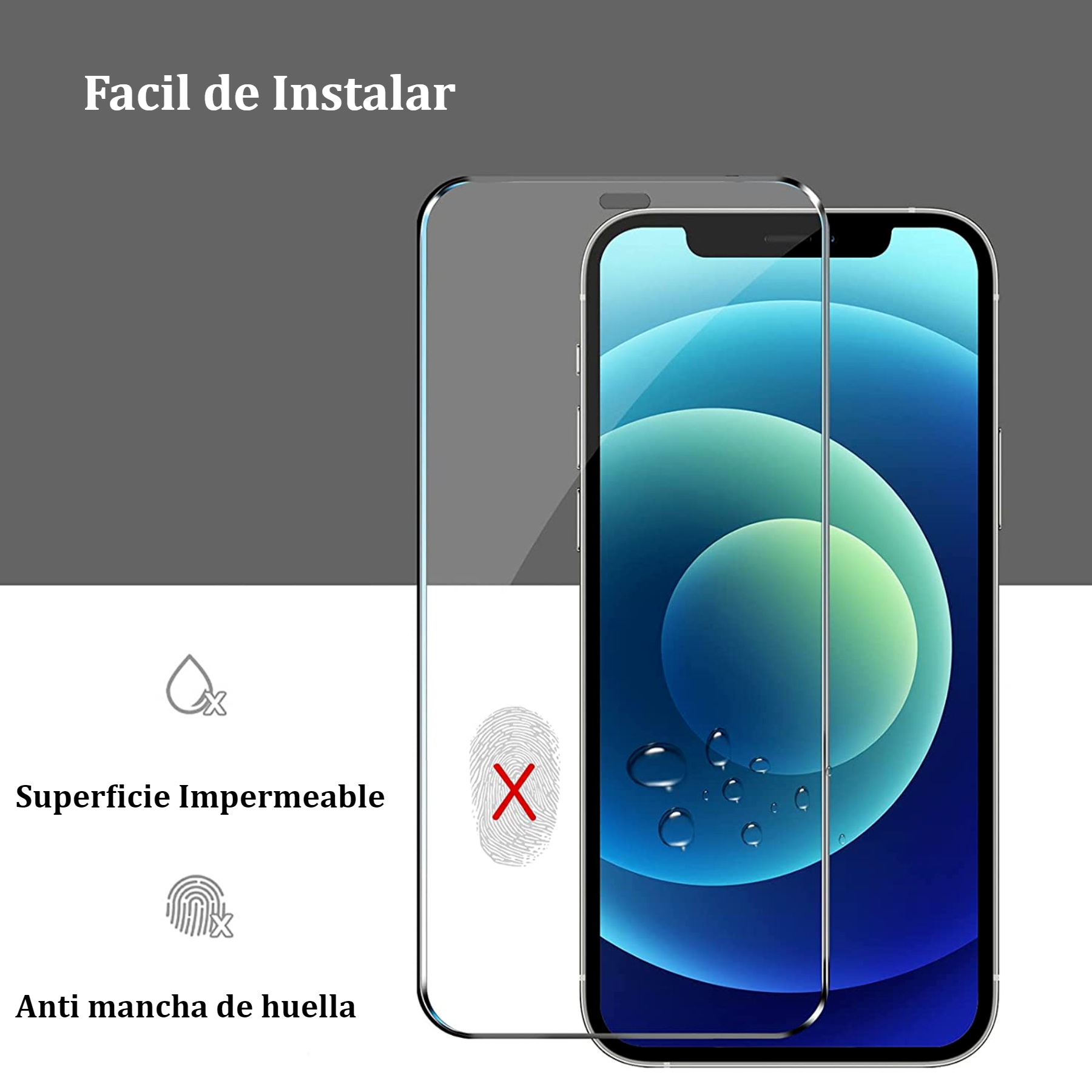 Cristal Templado Pantalla + Protector de Lente Cámara Compatible con iPhone 13 Pro Vidrio Templado Cobertura Completa