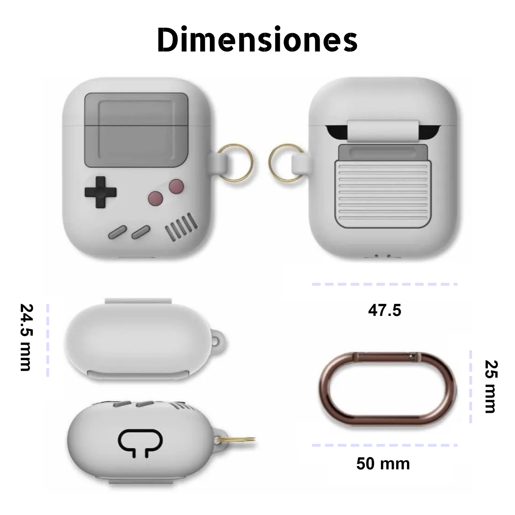 Funda para Airpod 1 y 2 Case para AirPods de Game Boy Clasico