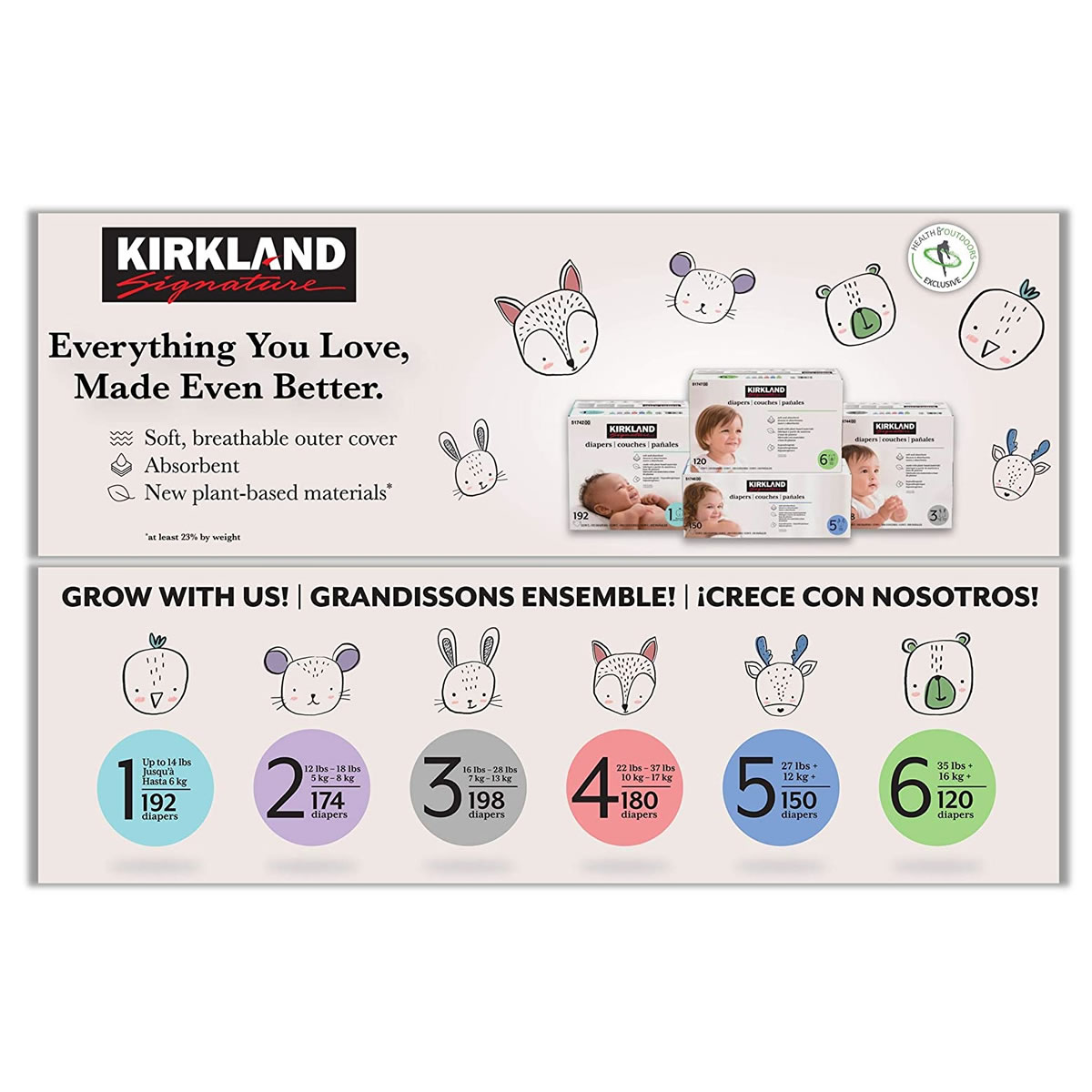 Pañales Etapa 6 Unisex 132 PZ Kirkland Signature 1481675 CST