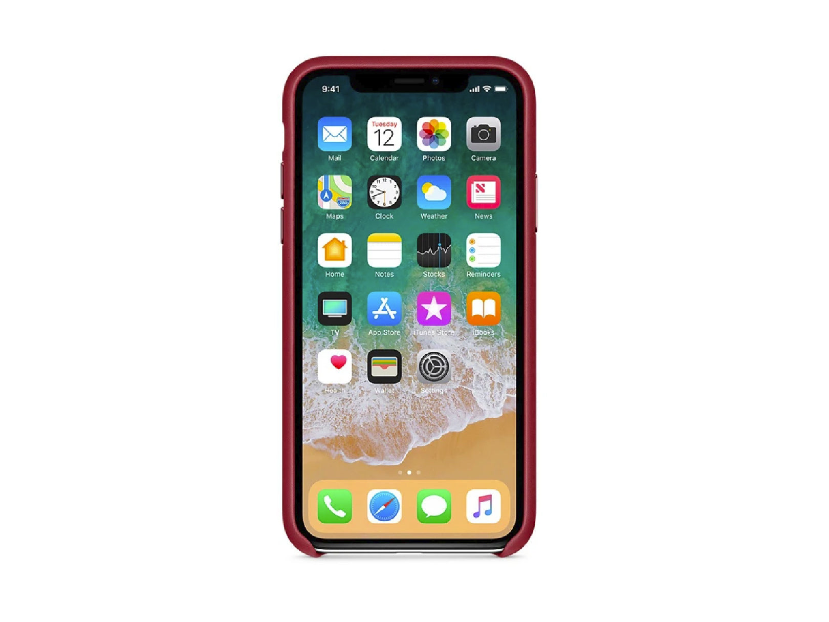 APPLE LEATHER CASE IPHONE XS RED