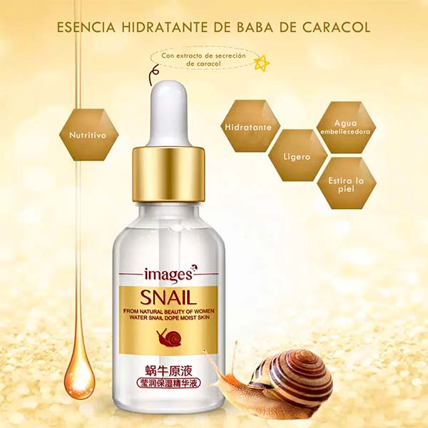 Serum Baba De Caracol - Suero Facial Extracto De Caracol Antioxidante, Antiarrugas, Antimanchas, Antiedad 15 ml