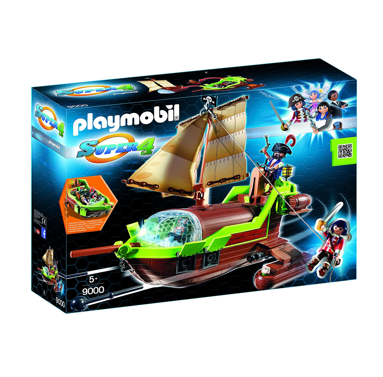 Playmobil 9000 Super4 Barco Pirata Camaleón Con Ruby 