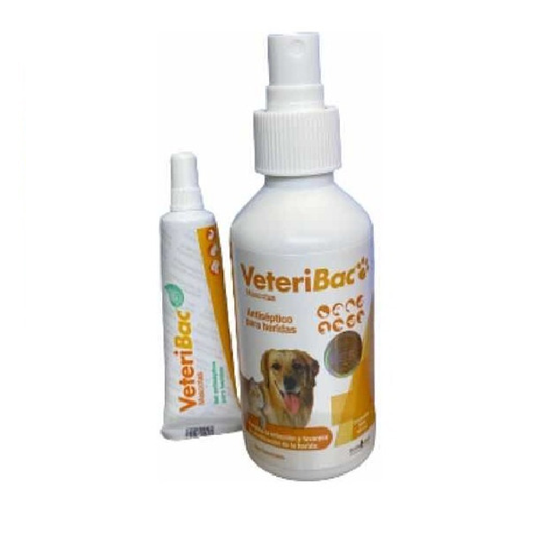 Antiseptico para heridas Veteribac 120ml +Veteribac Gel 10gr 