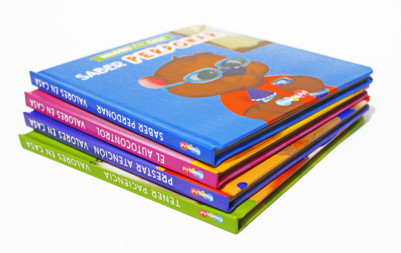 CUENTOS CON VALORES, INFANTILES, COLECCIÓN 4 LIBROS, ILUSTRADOS A COLOR, PASTA DURA