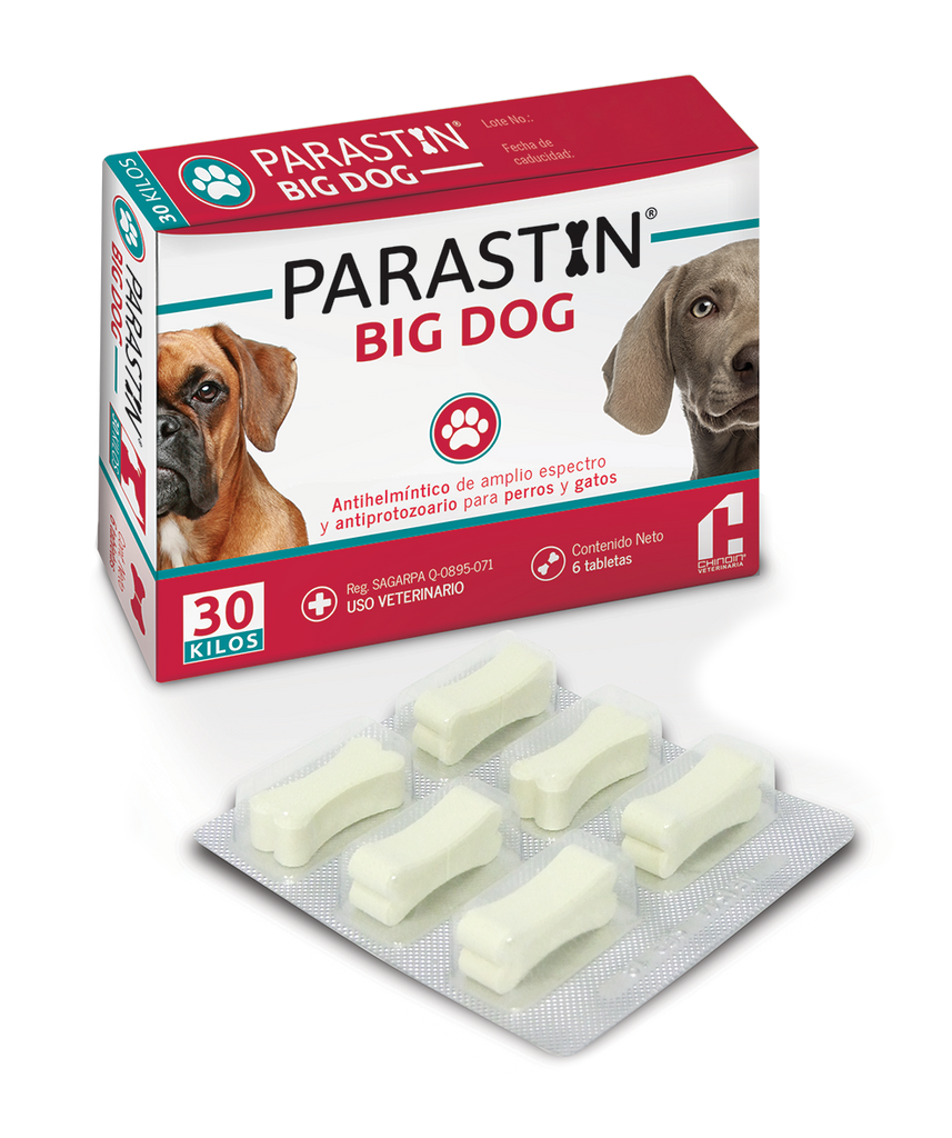 PARASTIN BIG DOG (30 KG) CAJA CON 6 TABLETAS