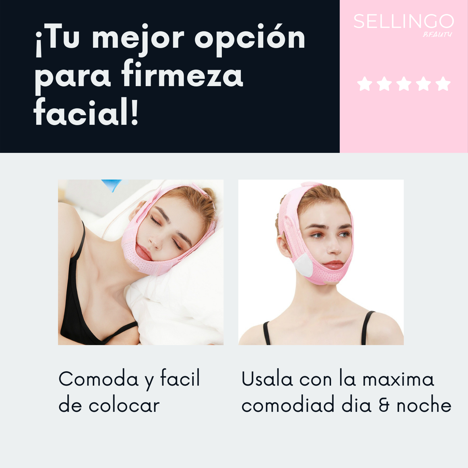 Faja Antiarrugas / Banda Mentonera De Mejilla Papada Cachete Light Modelo II