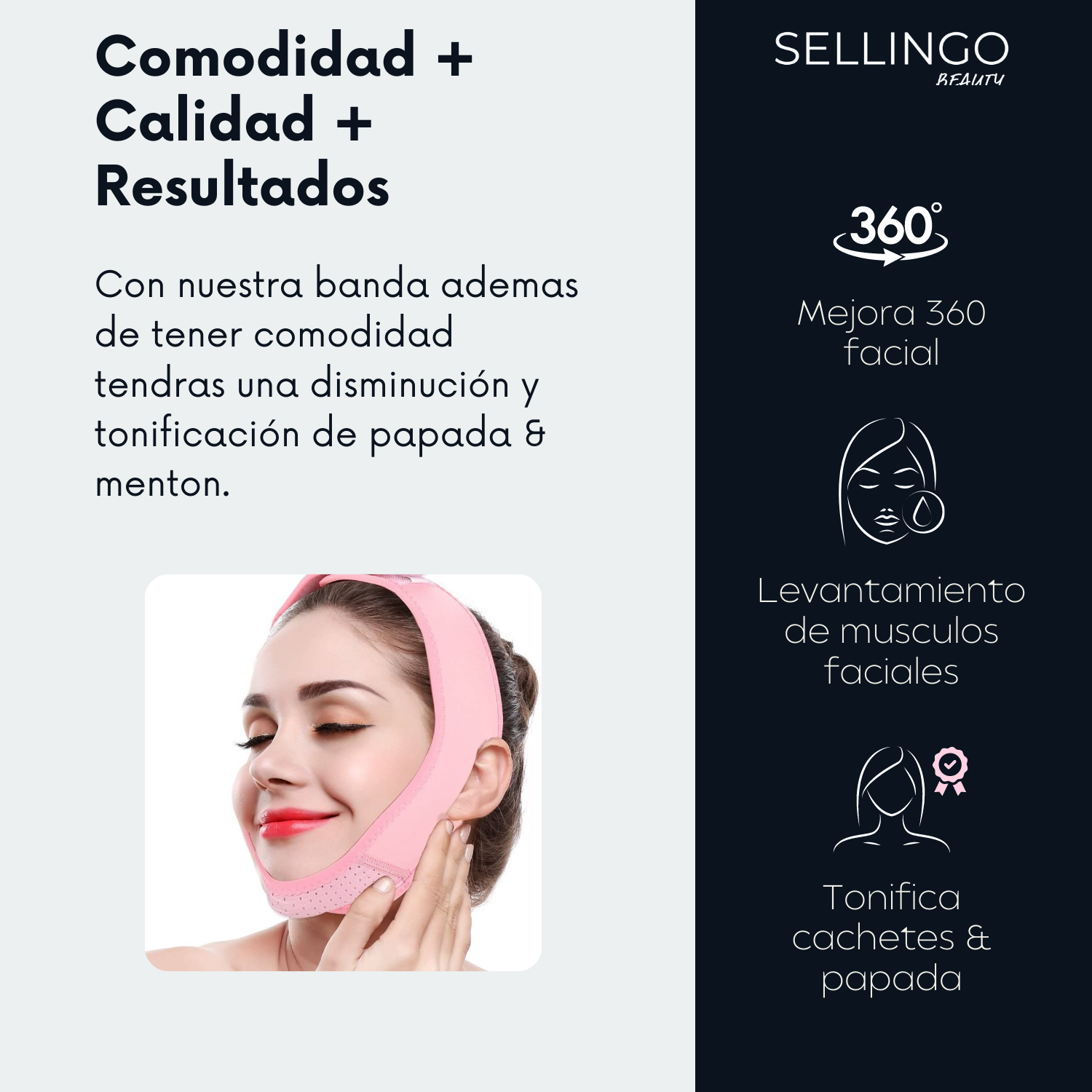 Faja Antiarrugas / Banda Mentonera De Mejilla Papada Cachete Light Modelo II