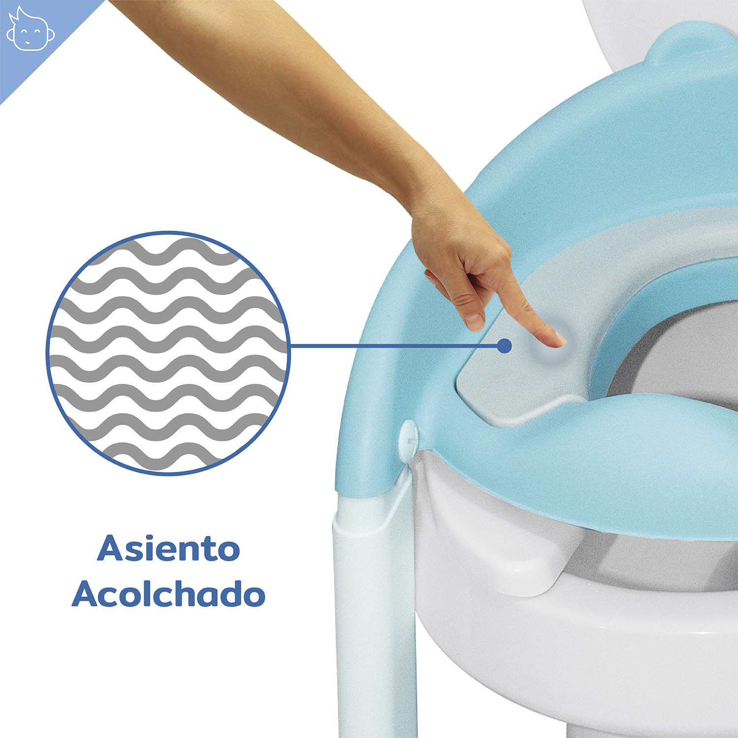 Baño Entrenador Asiento Escalera Inodoro Azul