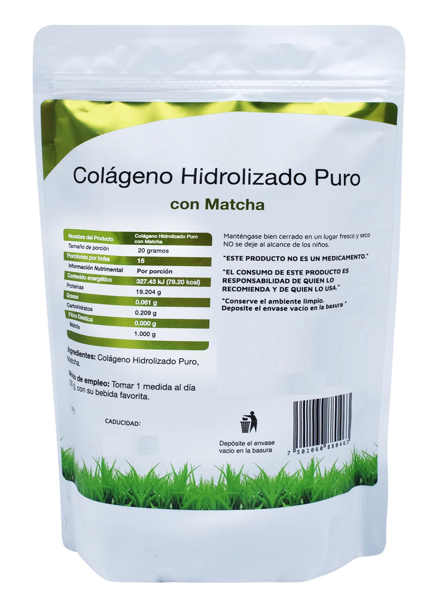 Colageno Hidrolizado Puro Con Matcha Vidanat 300g