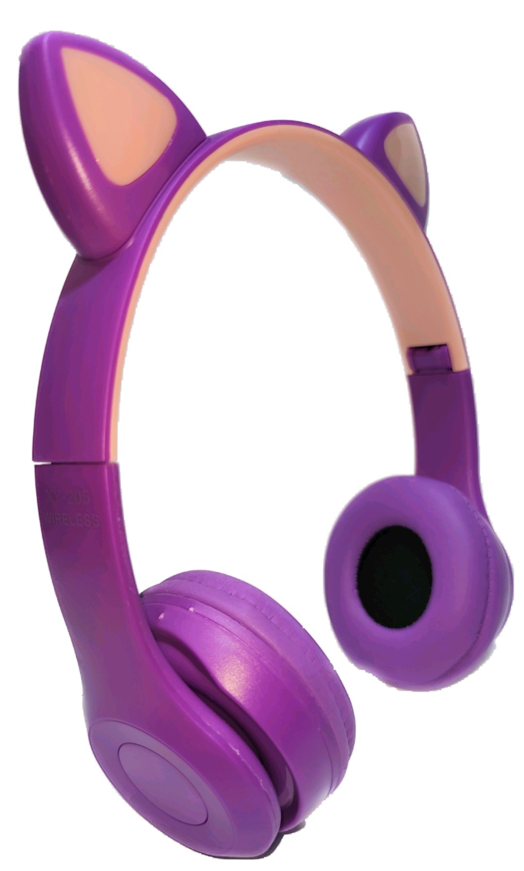 Audifonos Gatita Bluetooth Mp3 7 Luces Intercambiables Morado