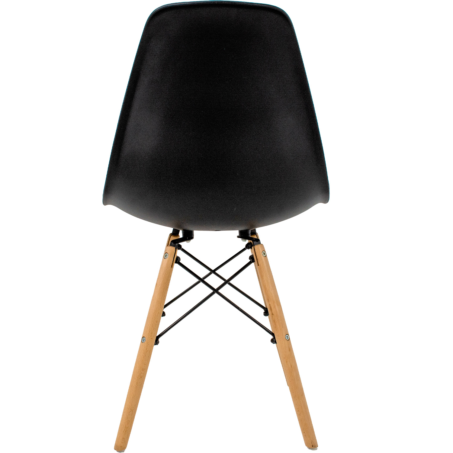 Silla Comedor Estilo Eames Negra Madera Acero Exterior