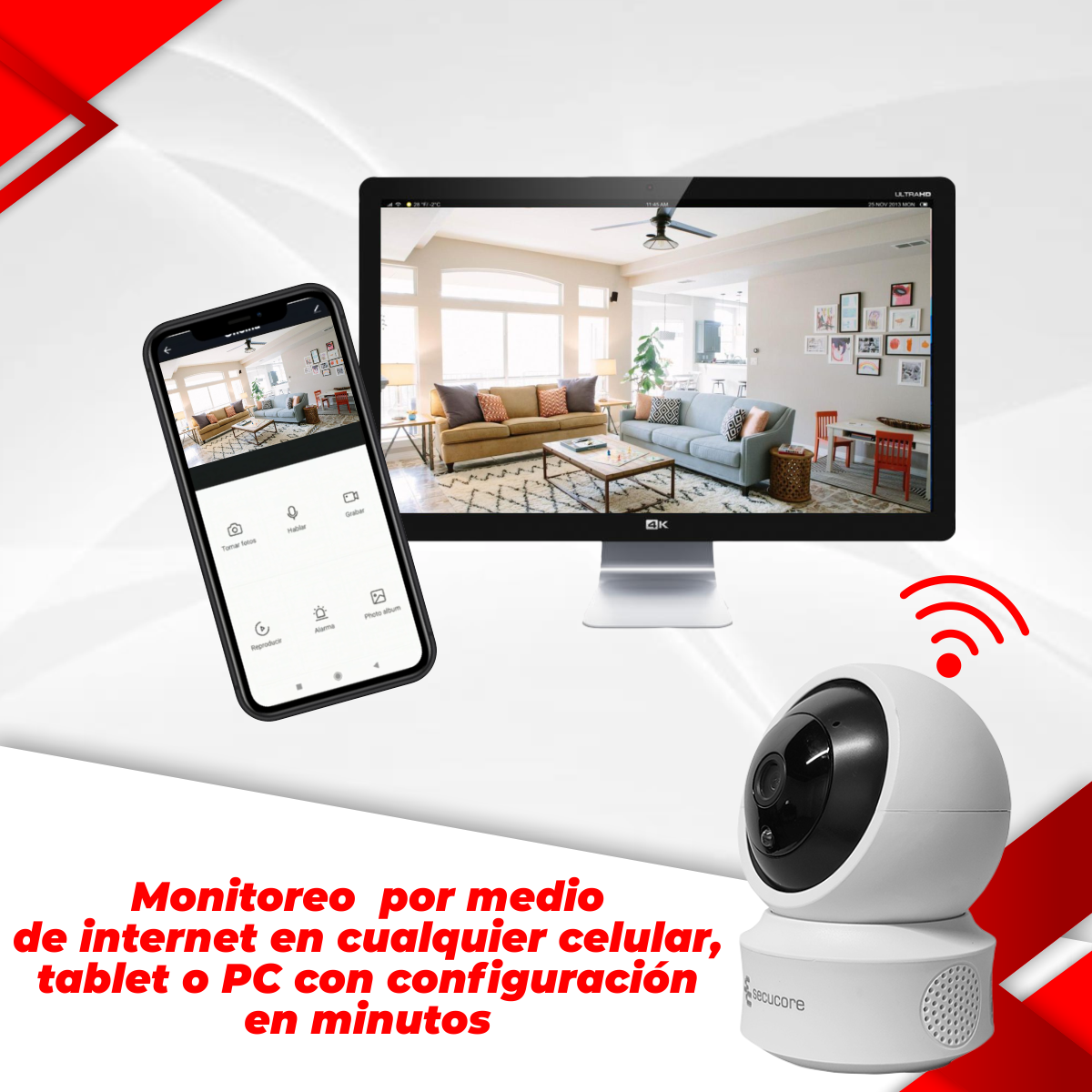 Cámara Ip Wifi Pt Hd 1080p 2 Megapixeles Compatible Secuweb