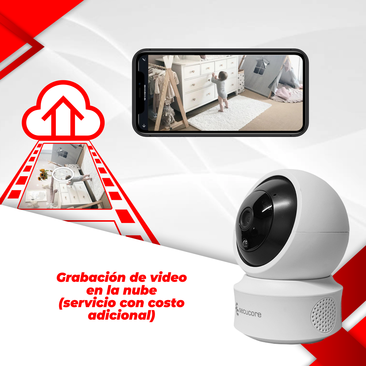 Cámara Ip Wifi Pt Hd 1080p 2 Megapixeles Compatible Secuweb