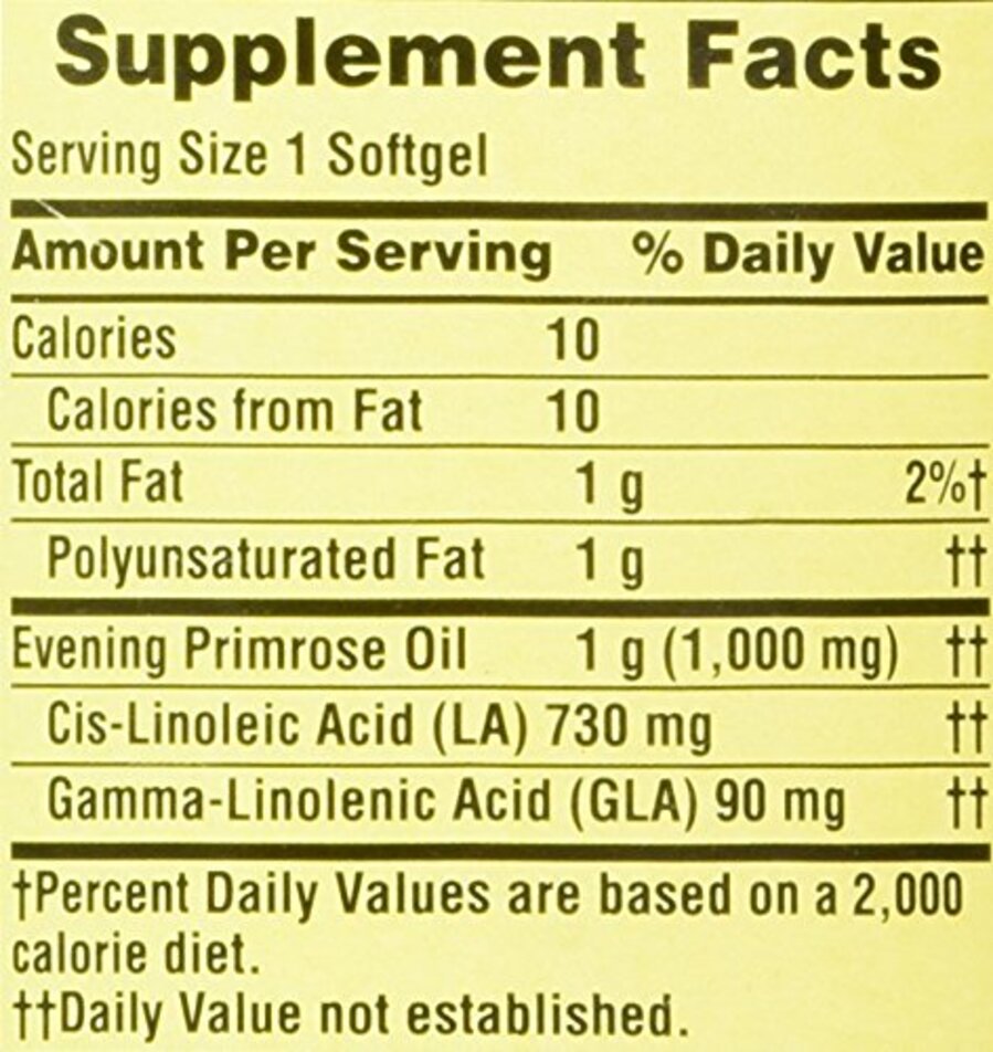 Vitaminas Metabolismo Piel Evening Primrose Oil 1000mg SpringValley Producto Importado Salud de La Mujer 