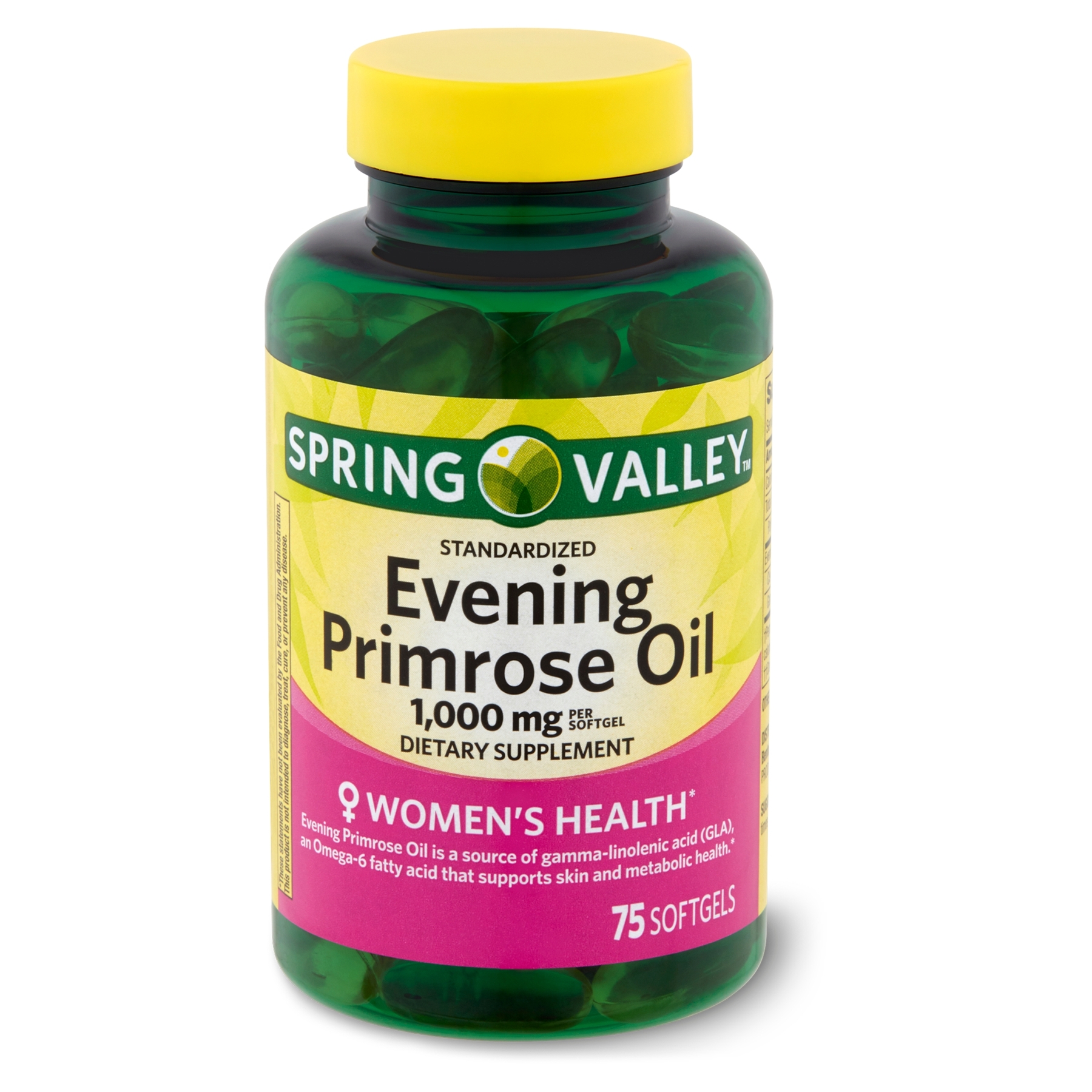Vitaminas Metabolismo Piel Evening Primrose Oil 1000mg SpringValley Producto Importado Salud de La Mujer 