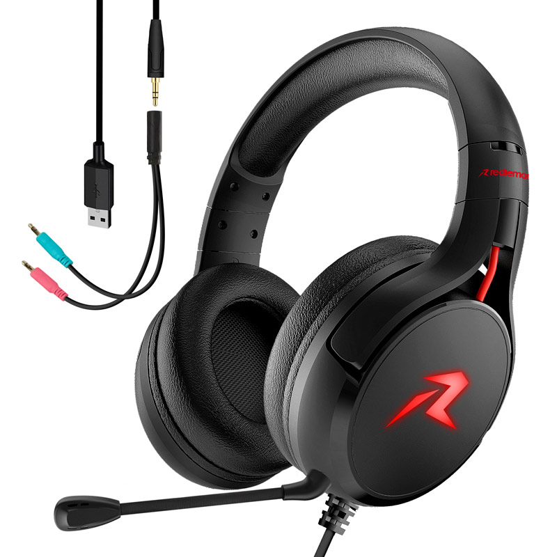 Audífonos Gamer con Micrófono Extraíble y Luz LED M1000 Redlemon