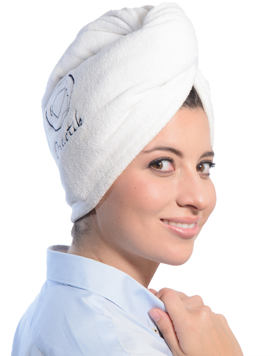 Toalla Turbante Para Pelo Ajustable Practik Blanco
