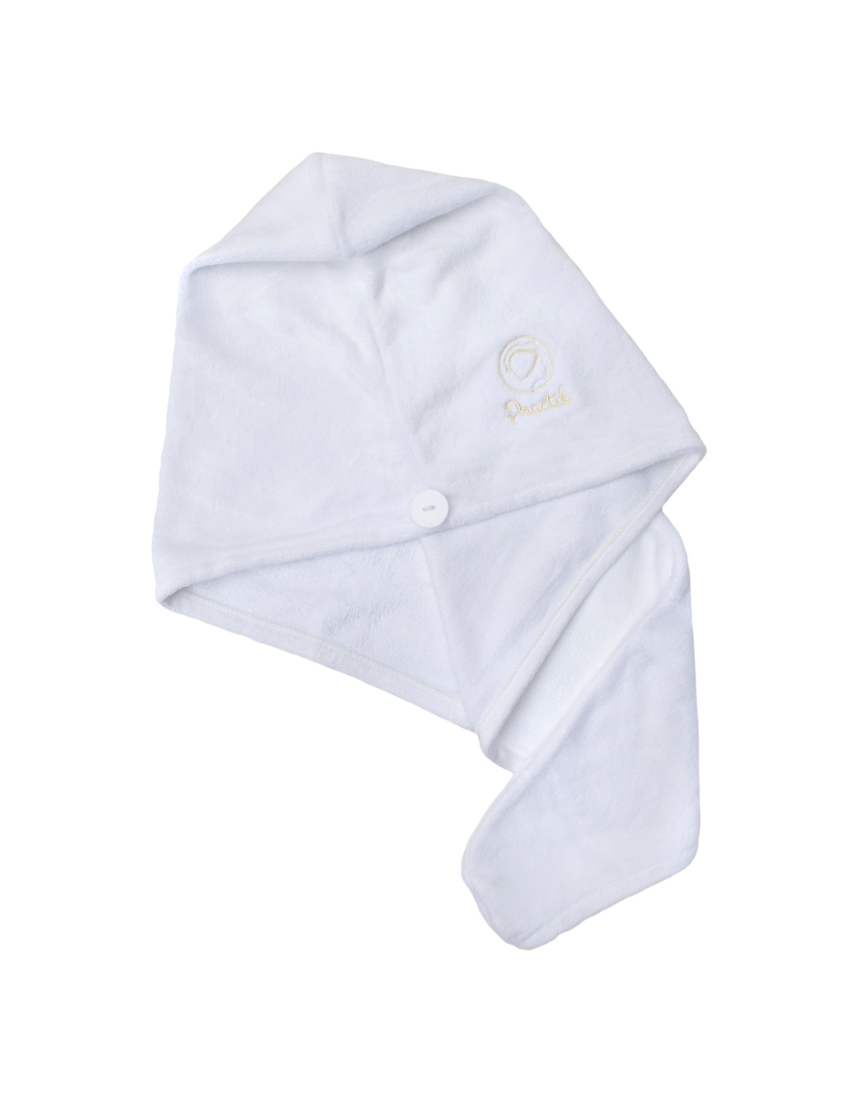 Toalla Turbante Para Pelo Ajustable Practik Blanco
