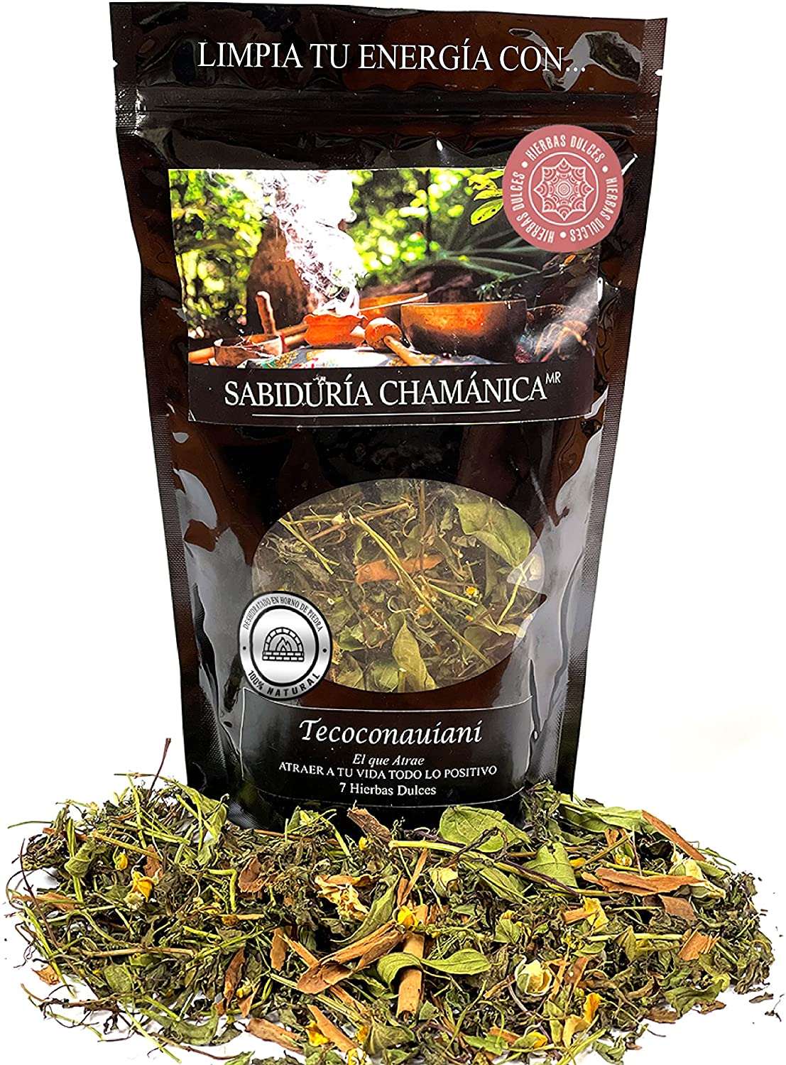 Baño de hierbas Tecononauiani - 7 hierbas Dulces - Actitud Positiva, hierbas de baño, natural, artesania, temazcal, vapor, tina, pies, relajacion, meditacion, bienestar, herbal, naturaleza