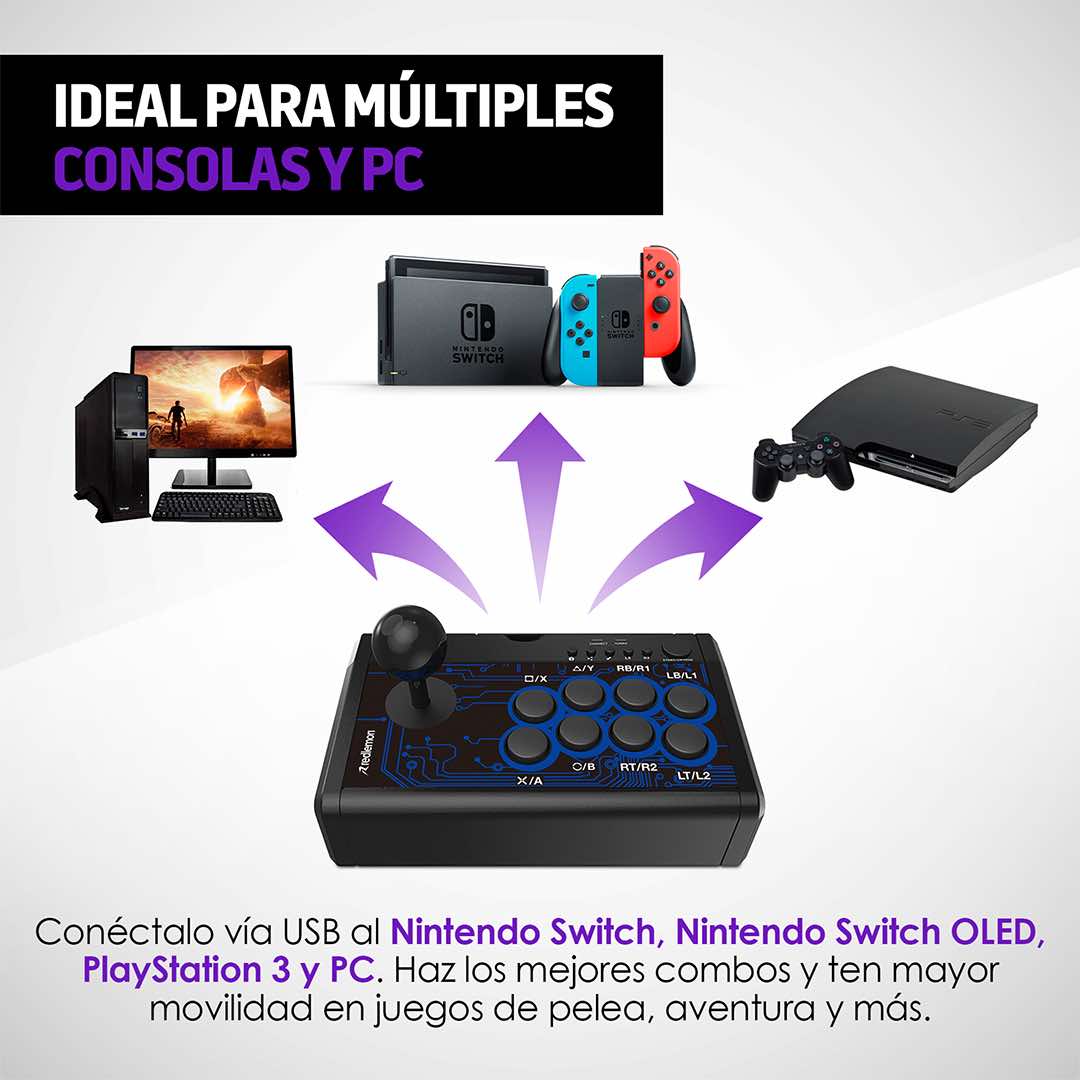 Control para Nintendo Switch tipo Arcade Gamer Redlemon