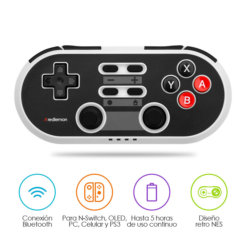 Control para Nintendo Switch Retro Inalámbrico Bluetooth Redlemon