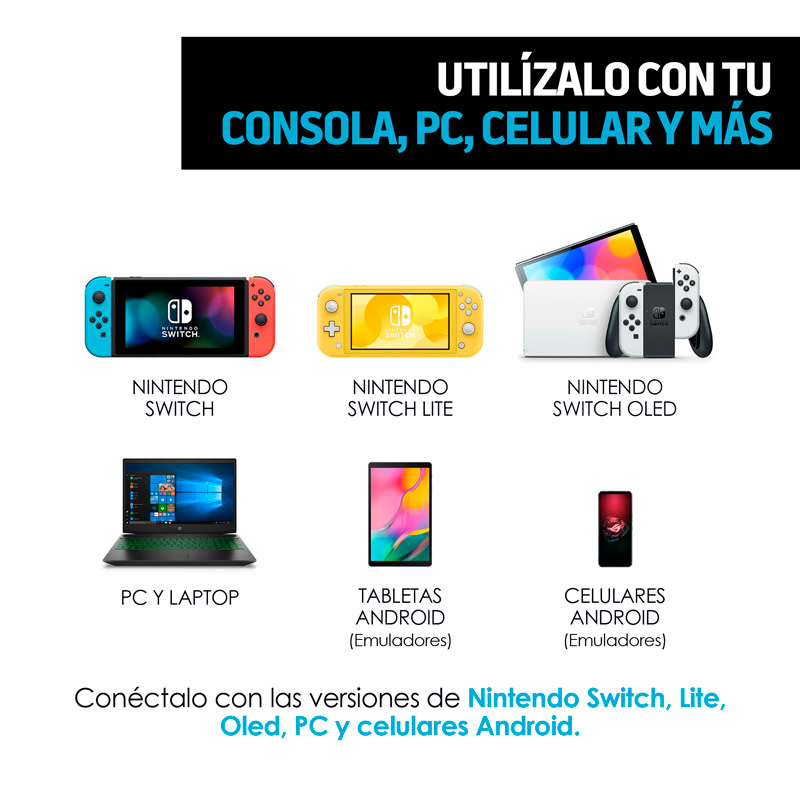 Control para Nintendo Switch Retro Inalámbrico Bluetooth Redlemon