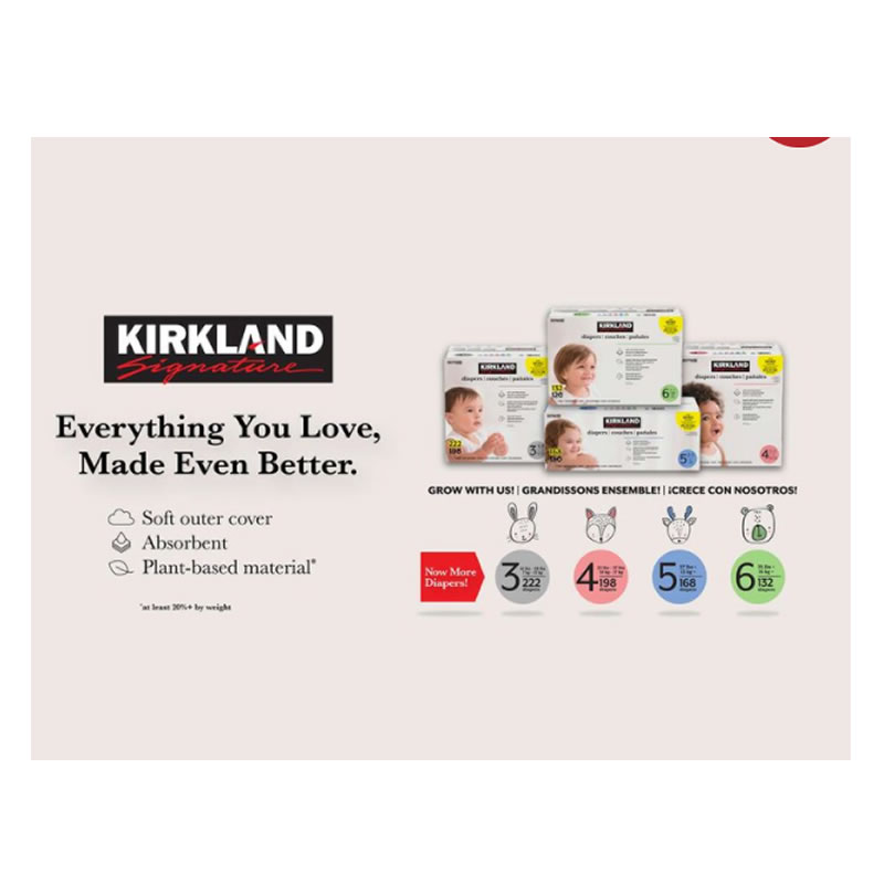 Pañales Etapa 3 Unisex 222 Pz Kirkland Signature 1481672 CST